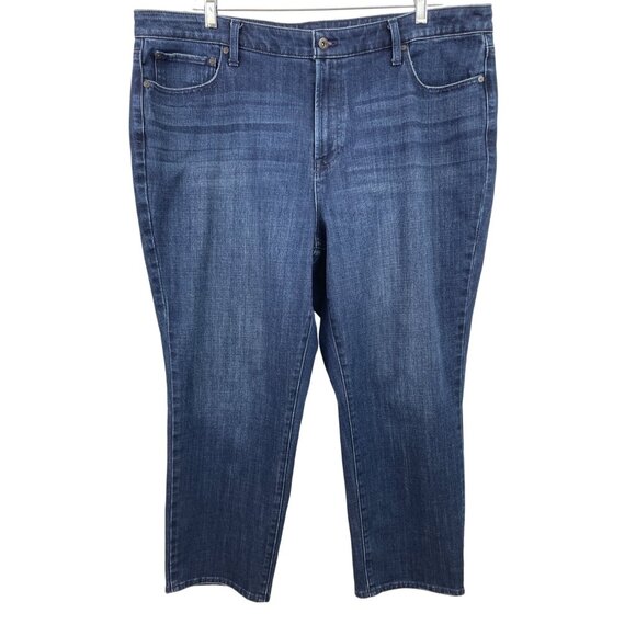 Talbots Denim - Talbots Womens Blue Flawless High Waist Modern Ankle Jeans Plus Size 20W